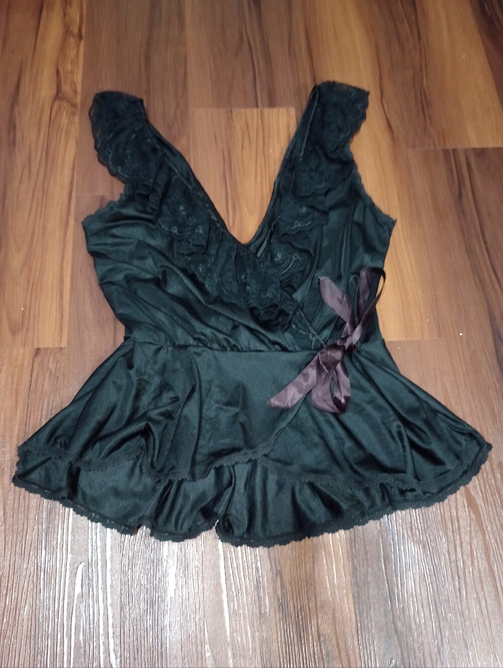 Vintage Tosca Lingerie Lace Trim Wrap Top